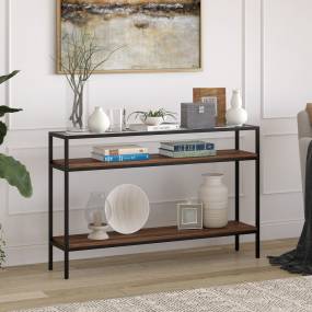 Felicia 47.6'' Wide Rectangular Console Table in Blackened Bronze/Walnut - Hudson and Canal AT1672