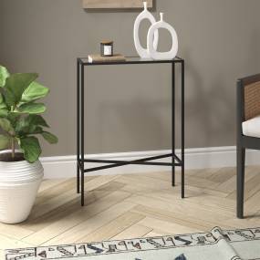 Henley 22'' Wide Rectangular Console Table with Glass Top in Blackened Bronze - Hudson & Canal AT1717