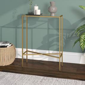 Henley 22'' Wide Rectangular Console Table with Glass Top in Brass - Hudson & Canal AT1718