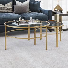 Gaia Brass Finish Nesting Coffee Table Set - Hudson & Canal CT0052