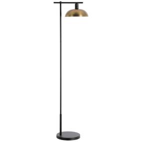 Conan 68" Metal Floor Lamp with Metal Shade in Blackened Bronze/Antique Brass - Hudson & Canal FL1735