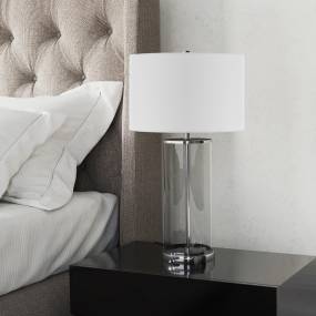 Rowan table lamp in glass and nickel - Hudson & Canal TL0112