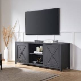 Granger Rectangular TV Stand for TV's up to 65" in Charcoal Gray - Hudson and Canal TV1370