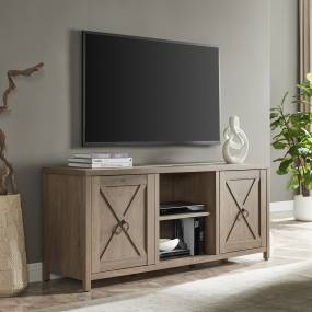 Granger Rectangular TV Stand for TV's up to 65" in Antiqued Gray Oak - Hudson and Canal TV1371