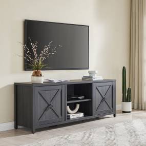 Granger Rectangular TV Stand for TV's up to 80" in Charcoal Gray - Hudson and Canal TV1375