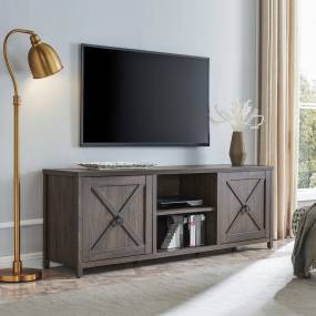 Granger Rectangular TV Stand for TV's up to 80" in Alder Brown - Hudson and Canal TV1377