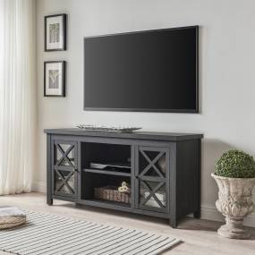 Colton Rectangular TV Stand for TV's up to 55" in Charcoal Gray - Hudson and Canal TV1379