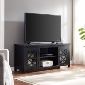 Colton Rectangular TV Stand for TV's up to 65" in Black Grain - Hudson and Canal TV1383