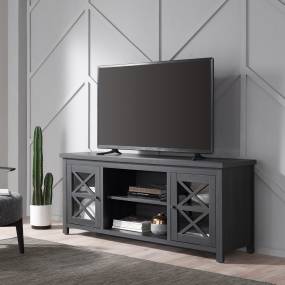 Colton Rectangular TV Stand for TV's up to 65" in Charcoal Gray - Hudson and Canal TV1384
