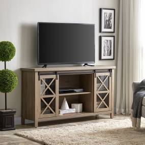 Clementine Rectangular TV Stand for TV's up to 65" in Antiqued Gray Oak - Hudson and Canal TV1387