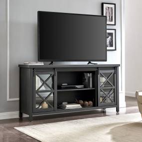 Clementine Rectangular TV Stand for TV's up to 80" in Charcoal Gray - Hudson and Canal TV1389