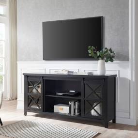 Clementine Rectangular TV Stand for TV's up to 80" in Black Grain - Hudson and Canal TV1390