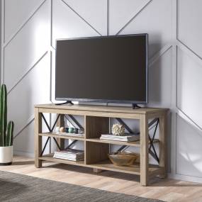Sawyer Rectangular TV Stand for TV's up to 55" in Antiqued Gray Oak - Hudson and Canal TV1399