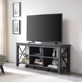 Sawyer Rectangular TV Stand for TV's up to 65" in Charcoal Gray - Hudson and Canal TV1402