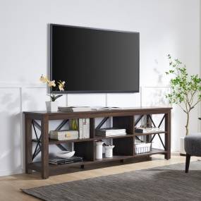 Sawyer Rectangular TV Stand for TV's up to 80" in Alder Brown - Hudson and Canal TV1403