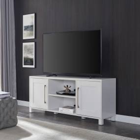 Chabot Rectangular TV Stand for TV's up to 65" in White - Hudson and Canal TV1421