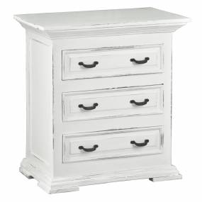 Sunset Trading Cottage Three Drawer Nightstand In Distressed White - Sunset Trading CC-CHE113LD-WW