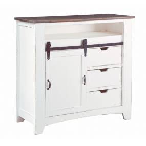 Sunset Trading Cottage Sliding Barn Door Chest In White And Raftwood - Sunset Trading CC-CHE117TLD-WWRW