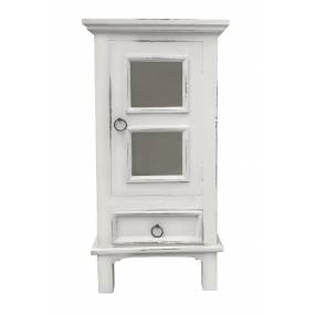 Sunset Trading Cottage One Door End Table In Distressed White - Sunset Trading CC-CHE324LD-WW