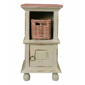 Sunset Trading Cottage End Table with Basket - Sunset Trading CC-TAB016TLD-CMRW-B