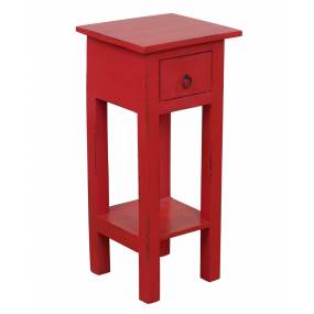 Sunset Trading Cottage Narrow Side Table In Distressed  In Antique Red - Sunset Trading CC-TAB1792LD-AR