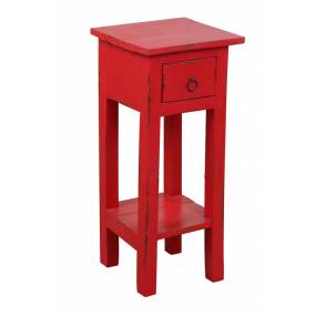 Sunset Trading Cottage Narrow Side Table In Distressed Red - Sunset Trading CC-TAB1792LD-RD