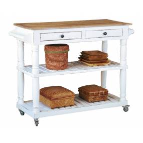 Sunset Trading Cottage Kitchen Island with Casters In White - Sunset Trading CC-TAB192TLD-WWCFSV