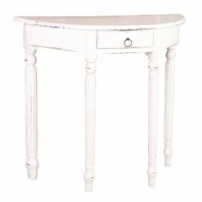 Sunset Trading Cottage Rounded Front Console Table In Distressed White - Sunset Trading CC-TAB2272LD-WW