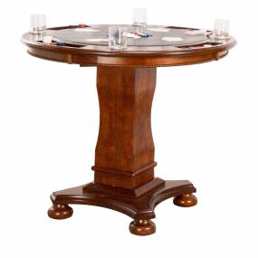 Sunset Trading Bellagio 42" Round Counter Height Dining, Chess and Poker Table With Reversible 3 in 1 Game Top In Distressed Cherry Brown Wood - Sunset Trading CR-87148-TCB