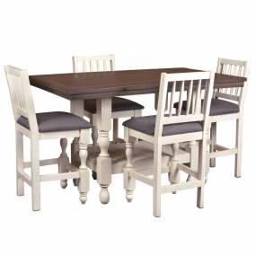 Rustic French 60" Rectangular Counter Height Dining Table Set  - Sunset trading HH-8750-024-5P