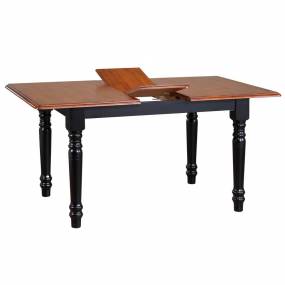 Sunset Trading Selections 60" Rectangular Extendable Butterfly Leaf Dining Table, Cherry/Antique Black Wood, Seats 4, 6 - Sunset Trading PK-TLB3660-BCH