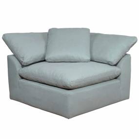 Sunset Trading Cloud Puff 5 Piece 132" Wide Slipcovered Modular Double L Shaped Sectional Sofa in Ocean Blue - Sunset Trading SU-1458-43-2C-3A