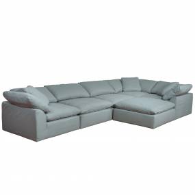 Cloud Puff 6 Piece 176" Wide Slipcovered Modular L Shaped Sectional Sofa with Ottoman  - Sunset trading SU-1458-43-3C-2A-1O