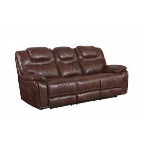 Sunset Trading Diamond Power Dual Reclining Sofa In Brown Leather Gel - Sunset Trading SU-ZY5018A003-H246