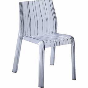 Fine Mod Imports Stripe Dining Chair In Clear - FMI10029-CLEAR