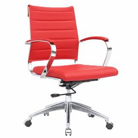 Fine Mod Imports Sopada Conference Office Chair Mid Back In Red - FMI10077-RED