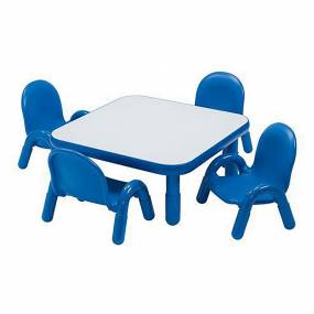 BaseLine Toddler 30" Square Table & Chair Set - Solid  Royal Blue - Children's Factory AB74112PB