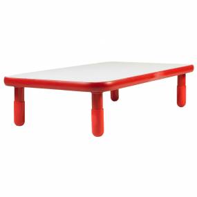 BaseLine 48" x 30" Rectangular Table - Candy Apple Red with 12" Legs - Children's Factory AB745RPR12