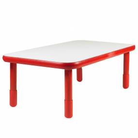 BaseLine 48" x 30" Rectangular Table - Candy Apple Red with 18" Legs - Children's Factory AB745RPR18