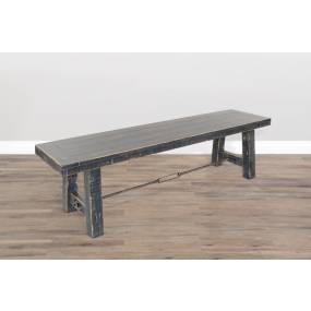 Marina Black Sand 64" Bench w/ Turnbuckle, Wood Seat - Sunny Designs 1615BS