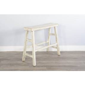 Marina White Sand 30"H Bench, Wood Seat - Sunny Designs 1671WS-30