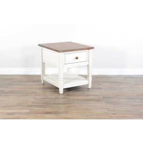 Marble White/Buckskin End Table - Sunny Designs 3170MB-E