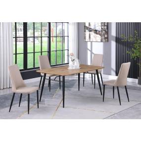 Bridget Modern Dining Set with Wooden Table & Chairs - Chintaly BRIDGET-5PC
