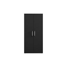 Eiffel 73.43" Garage Cabinet with 4 Adjustable Shelves in Black Matte - Manhattan Comfort 250BMC8