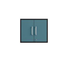 Eiffel Floating Garage Storage Cabinet with Lock and Key in Blue Gloss - Manhattan Comfort 251BMC83