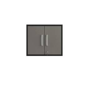 Eiffel Floating Garage Storage Cabinet with Lock and Key in Grey Gloss - Manhattan Comfort 251BMC85
