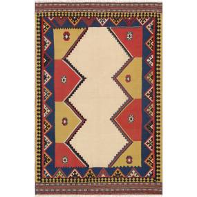 Pasargad Home Vintage Anatolian Collection Ivory Lamb's Wool Area Rug- 5' 1" X 7' 9" - Pasargad Home 000451