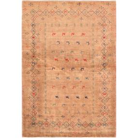 Pasargad Home Tribal Collection Hand-Knotted Lamb's Wool Area Rug- 3' 4" X 4' 10" - Pasargad Home 028462
