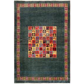 Gabbeh Collection Hand-Knotted Lamb's Wool Area Rug- 3' 3" X 5' 1"  - Pasargad Home 029410