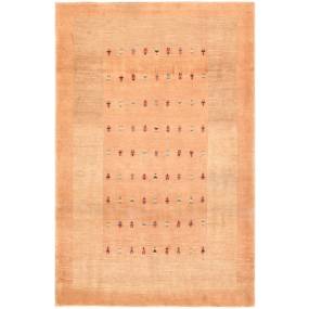 Gabbeh Collection Hand-Knotted Lamb's Wool Area Rug- 4' 2" X 6' 4"  - Pasargad Home 030239